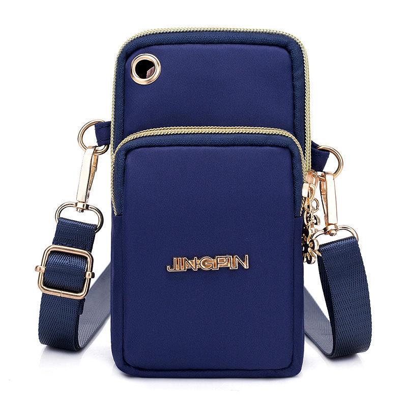 Yogodlns Outdoor-Sport-Handytasche, Lauf-Handgelenktasche, kleine Münztasche, Geldbörse (Schulter/hängender Hals) 17*5*12cm dunkelblaue