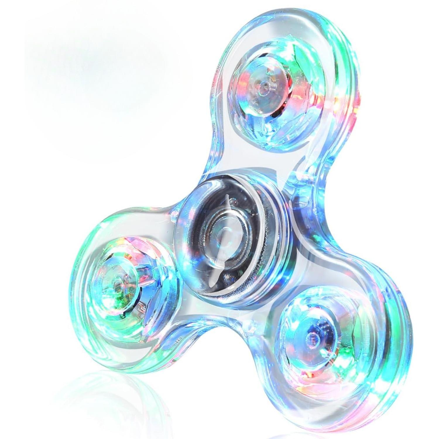 LED-Fidget-Spinner, leuchtende sensorische Fidget-Spielzeuge, im Dunkeln leuchtendes Spielzeug, Spielzeug zur Stresslinderung bei ADHS-Angstzuständen, Ostergeschenke für den Schulunterricht 7*7*2cm weiß