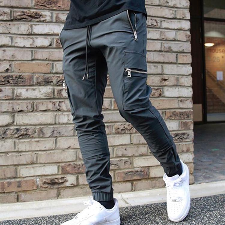 Mode Herren Sportliche Freizeithose mit großen Taschen Herren Fitness Lauftrainingshose Arbeitshose XXXL dunkelgraue