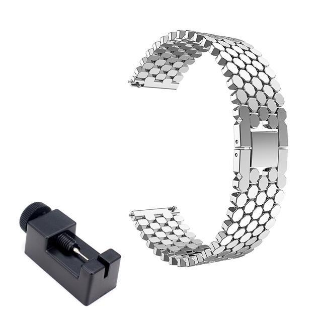 22 mm Edelstahl-Uhrenarmband für Samsung Galaxy 46 mm Gear S3 Classic Frontier Band Galaxy Watch 3 45 mm Armband-Verbindungsarmband Gear S3 silber