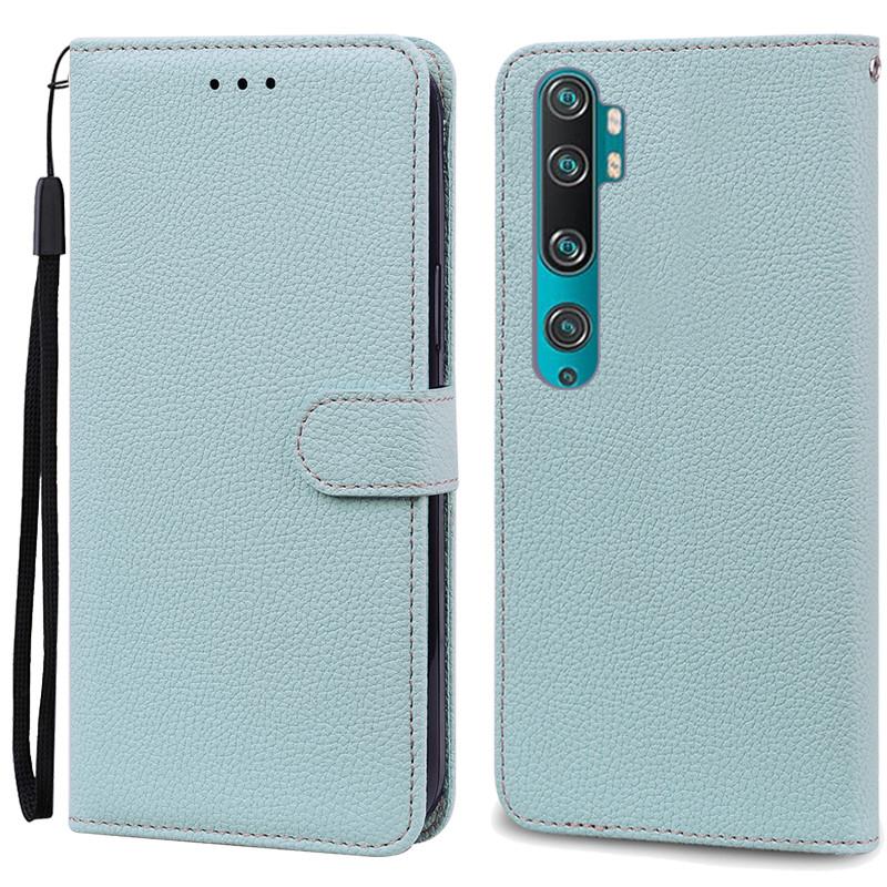 Mi Note 10 Hülle für Xiaomi Mi Note 10 Hülle Leder Brieftasche Flip Case für Xiaomi Mi Note 10 Pro Cover Fundas CC9 Pro Handyhüllen for Mi CC9 Pro hellblaue