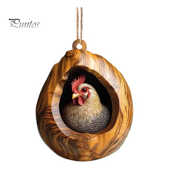 Tieranhänger, 2D-Tier-Hängeornament aus Acryl, Tier im Baumloch, Weihnachtsbaumdekoration für Wohnzimmer, Schlafzimmer, Gartendekoration C