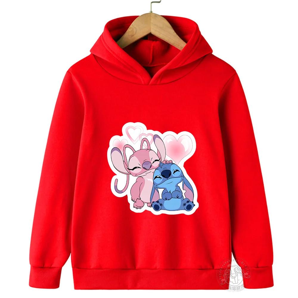 MINISO Stitch Hoodies Street Fashion Pullover für Jungen und Mädchen Kinder Sportpullover Outdoor-Sport-Hoodie Kinderbekleidung 100