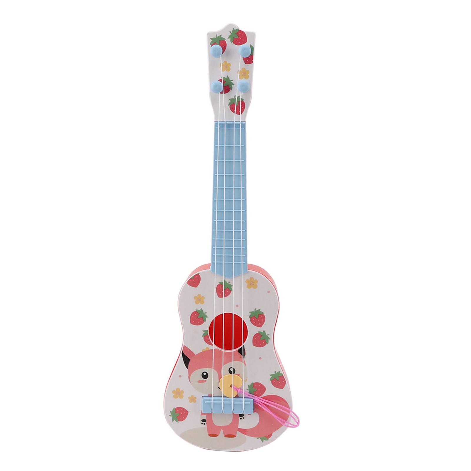 Simulation Ukulele Instrument Spielzeug Cartoon 4 Einstellbare Saiten Tragbare Musical Ukulele Gitarre Spielzeug rosa