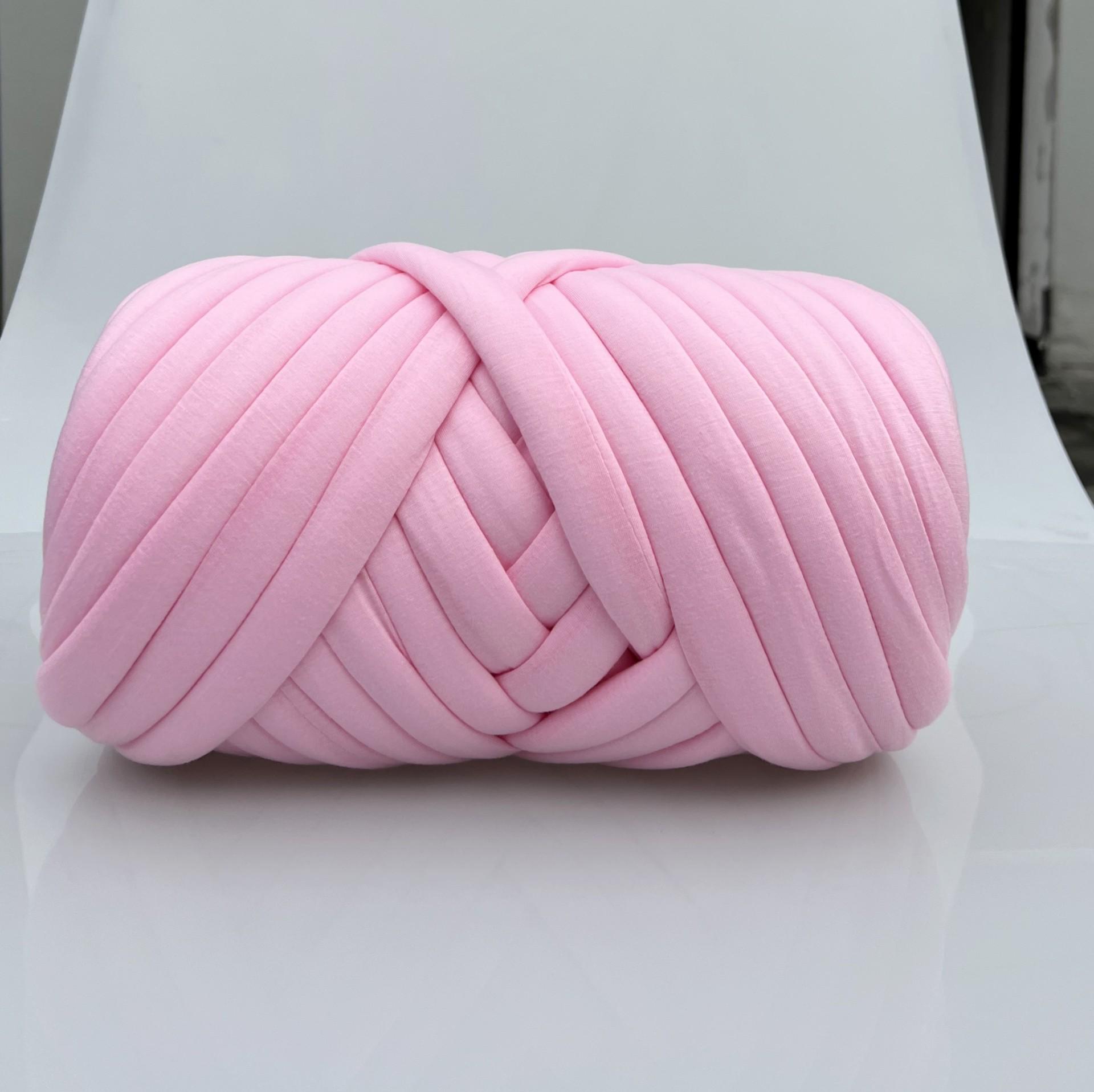 500 g dickes DIY-Garn zum Handstricken, weiches Schlauchgarn für Taschen, Riesengarn, Armstrickgarn, Körbe, Kissen, Haustiernester, Basteln 500g rosa