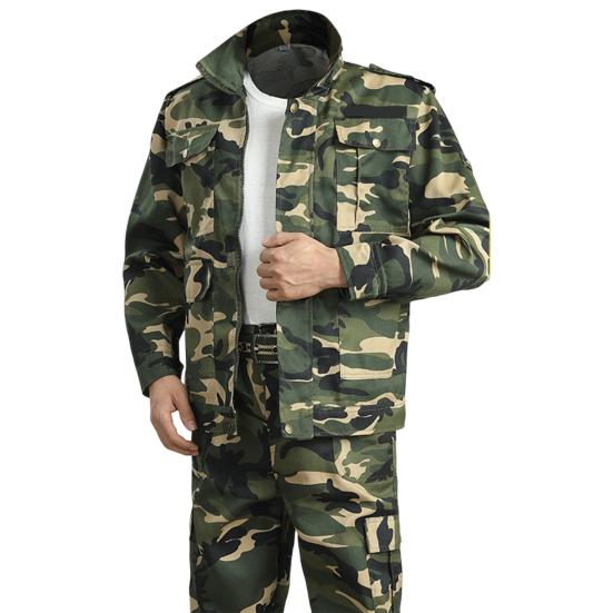 1 Set Herren-Jacke, Hose, Tarnmuster, mehrere Taschen, zweiteiliges Set, schmutzabweisend, kratzfest, Arbeitskleidung, Anzug für Arbeitsmechaniker 3XL