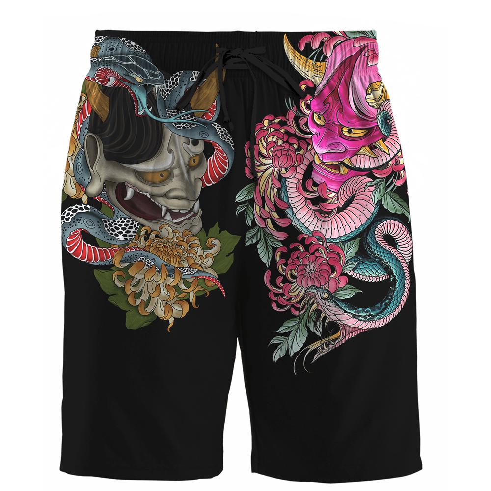 CLOOCL Marke Shorts Japanischen Sakura Samurai 3D All Over Print Strand Shorts Männer Frauen Straße Harajuku Stil Sommer Casual Shorts 4XL