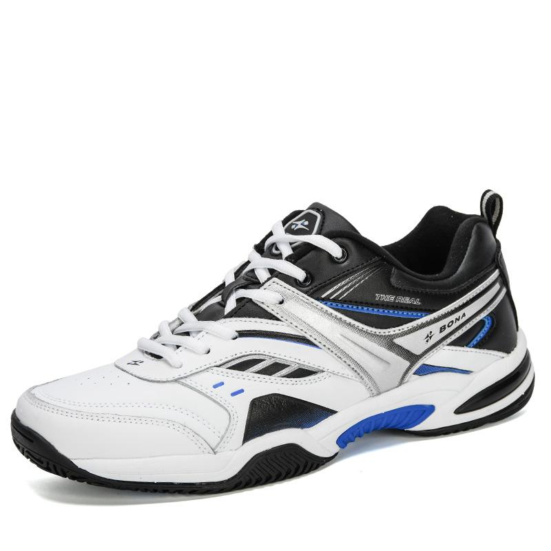 BONA Neue Klassiker Stil Männer Tennis Schuhe Lace Up Männer Sport Schuhe Top Qualität Komfortable Männliche Turnschuhe Schuhe 45 weiß