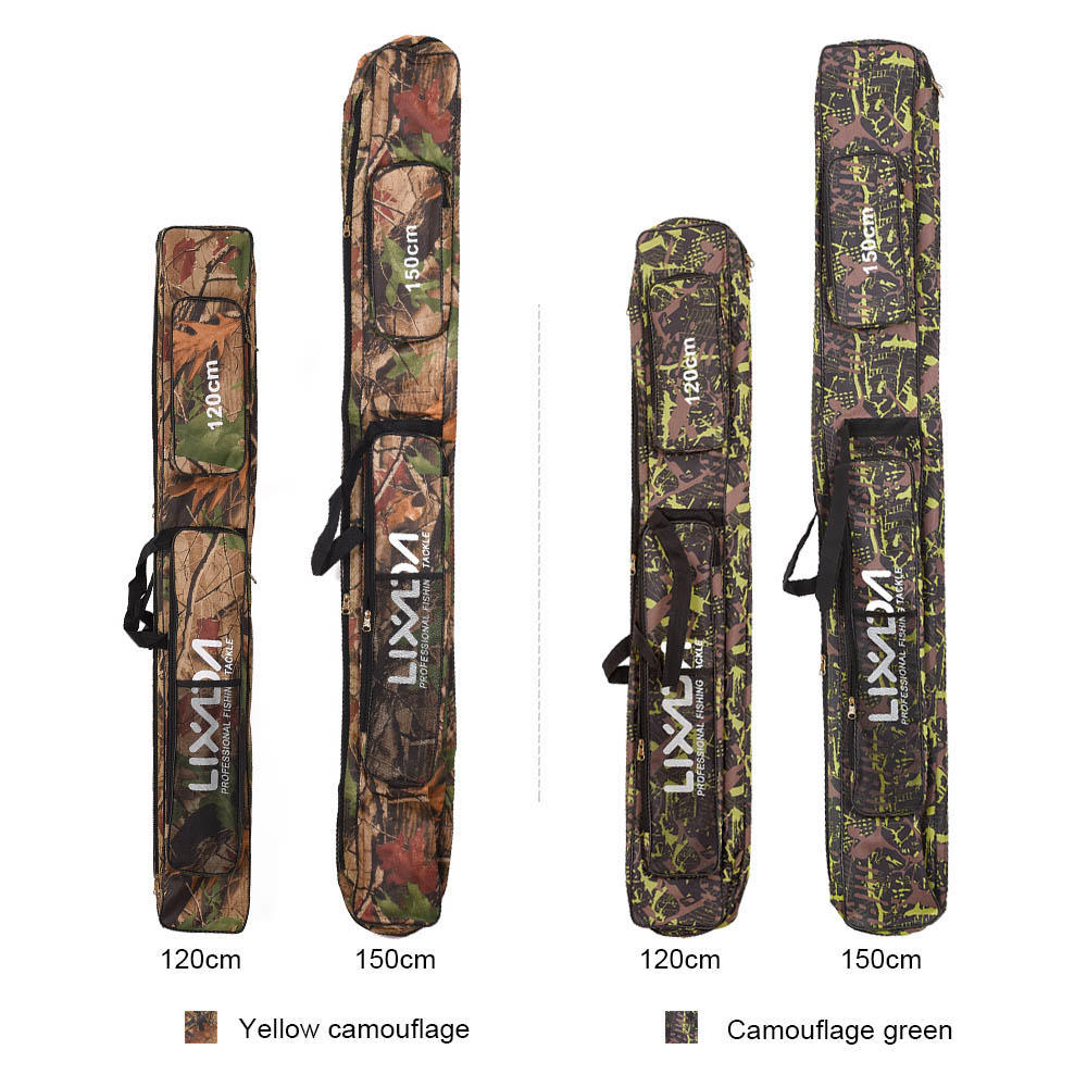 Lixada Angeltasche, doppellagig, großes Fassungsvermögen, Angeltasche für Angelruten, 120/150 cm 120cm!