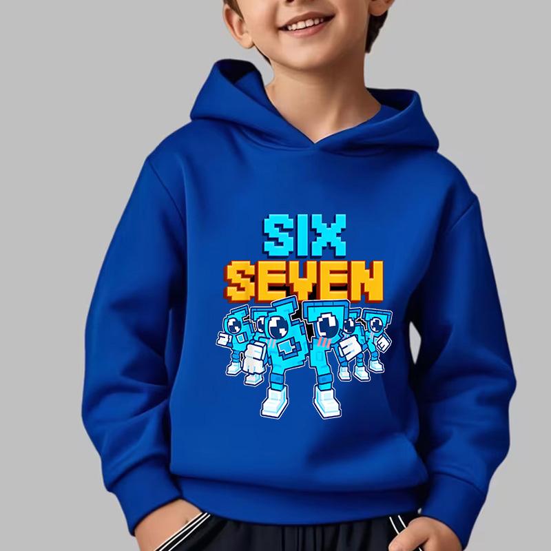 Lustige Meme Pullover Kinder Mode Süße Sweatshirts für Jungen Mädchen Sechs Sieben 67 Brainrot Print Y2k Hoodies Kinder Kleidung 130