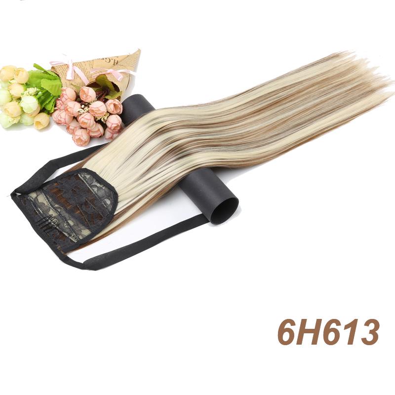 XINRAN 18  gewellter Kordelzug Clip-in-Pferdeschwanz-Haarverlängerung, falscher Schwanz, Haarteil, Pferdeschwanz für Frauen D13-6H613