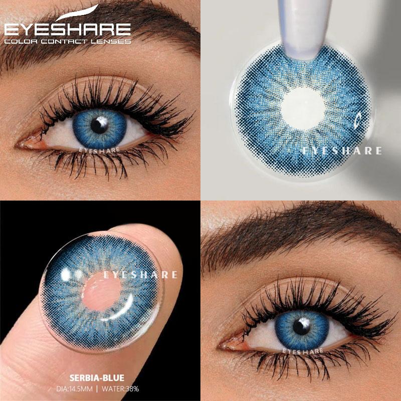 Farbige Kontaktlinsen, 2 Stück, farbige Kontaktlinsen für Augen, blaue, bunte Augen, schönes Make-up, graue Kontaktlinsen fürs Auge SERBIA-BLUE
