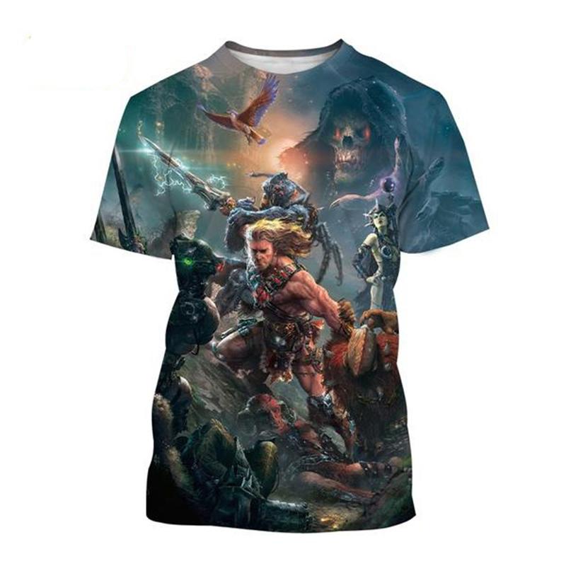 Neue Mode Cartoon Anime He-Man Masters Of The Universe 3D-Druck Herren-T-Shirt Persönlichkeit Hip-Hop Casual Unisex-T-Shirt 4XL