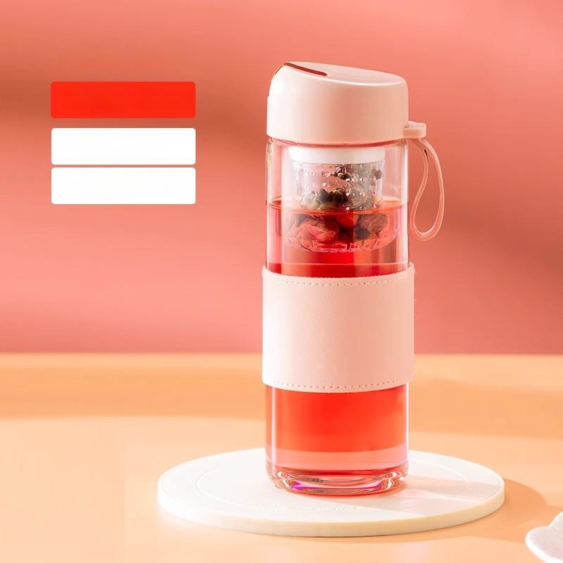 450ml Tragbarer Transparenter Glasbecher Haushaltsgeschirr Kaffeetasse mit Deckel Getränke Kaffeetassen Kaffeegeschirr Teegeschirr 450ml white