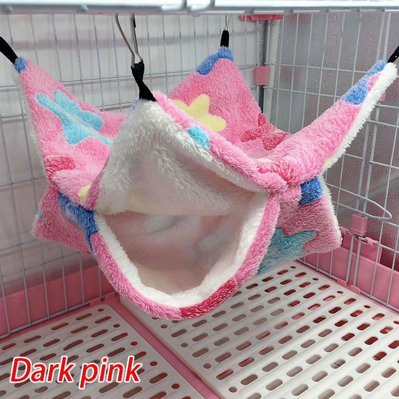 2 Größen Frettchen Ratte Eichhörnchen Haustier Käfig Hängematte hängen Käfig Nest Bett Haus Spielzeug Hamster Hängematte 34x34cm dunkel rosa