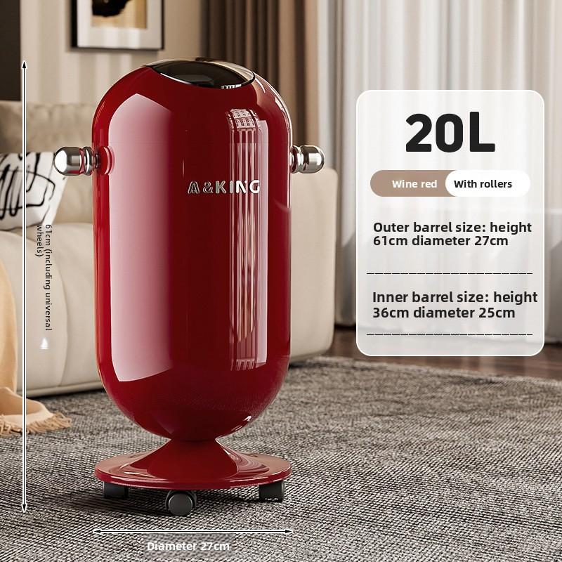 Großer Küchenmülleimer mit Deckel, hochwertiger Mülleimer für Zuhause, Wohnzimmer, Badezimmer, kreativer Mülleimer im leichten Luxus-Stil