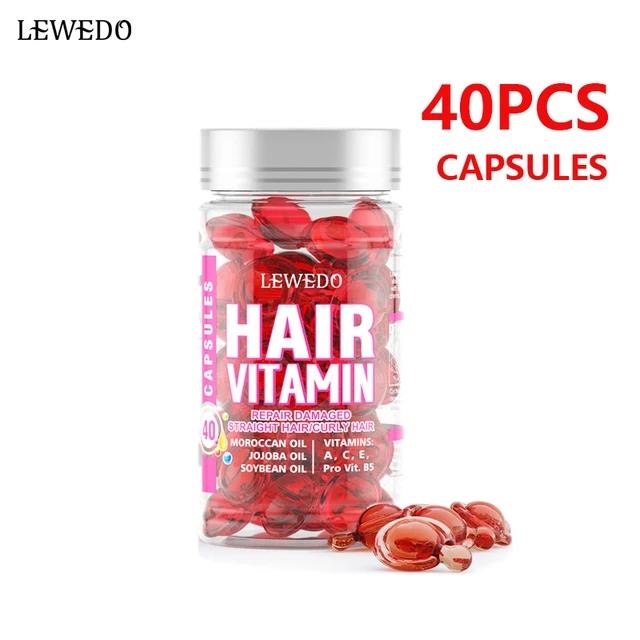 40 Stück Haar-Vitamin-Kapseln LEWEDO Hair Repair Ätherische Ölkapseln Geschmeidiges trockenes Haar Keratin Pflanzenkomplex-Öl Trockenes strapaziertes Haar