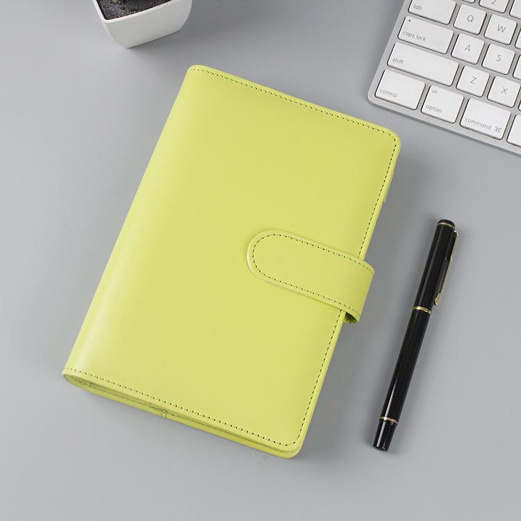 A6/A5 Macaron 18 Farben PU Leder DIY Binder Fotokarten Sammelbuch Tagebuch Terminkalender Planer Einband Album Schreibwaren Notizbuch A5 apfelgrüne