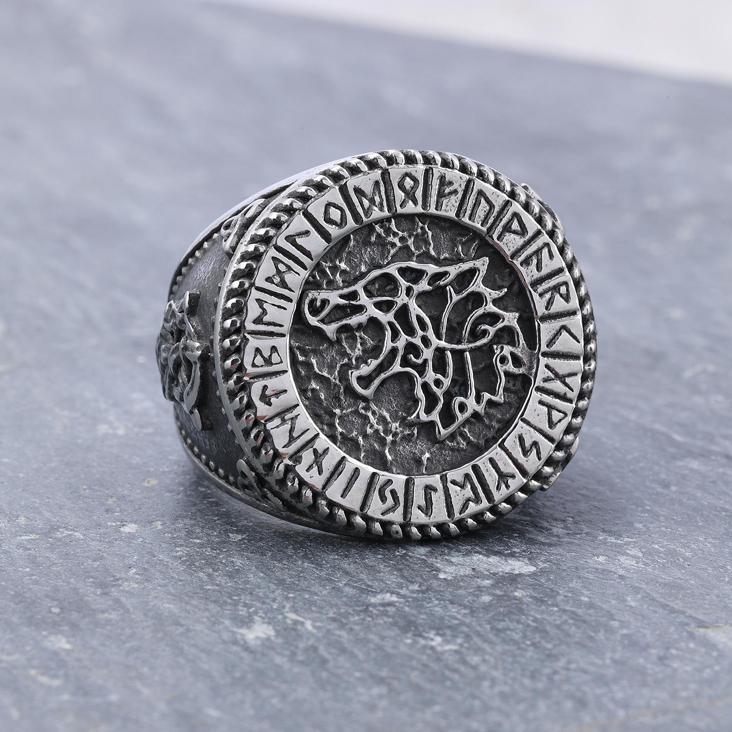S925 silber ring Viking schmuck herren ring retro wolf kopf mode schmuck 12