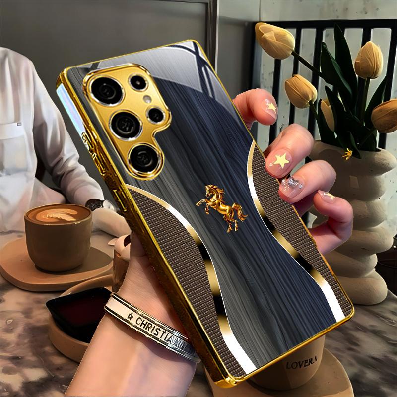 Hochwertige Handyhülle Galvanisiertes Glas TPU Handyhülle für Samsung Galaxy S26 S25 S24 S23 S22 S21 FE, Ultra, Plus Stoßfest For Galaxy S22 Ultra
