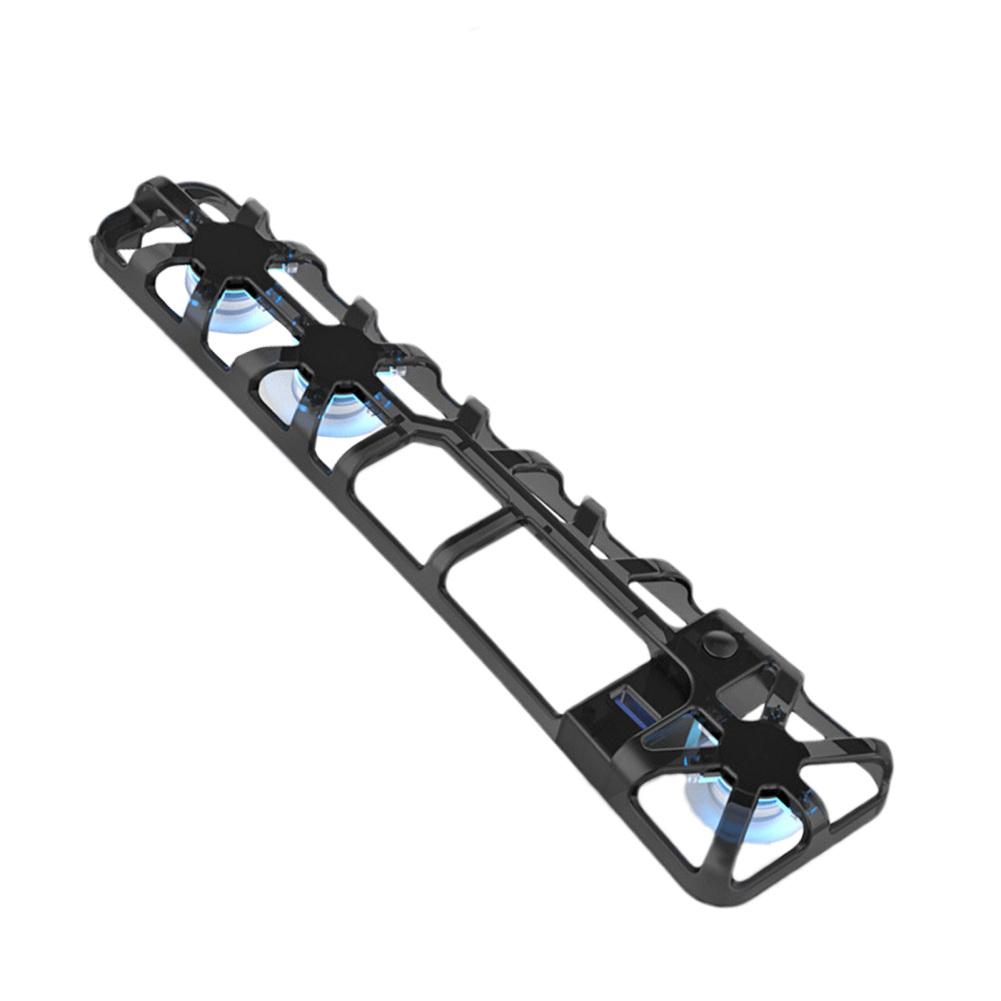 VAORLO Slim-Lüfter für PS5 mit RGB-Licht, 3 Lüfter, hocheffizientes Kühlsystem, 3 USB-Anschlüsse für PS5 Disc/Digital Edition schwarz