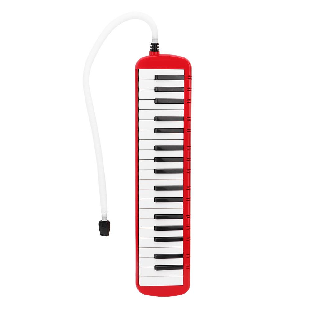 37 Klaviertasten Melodica Musikinstrument für Anfänger mit Tragetasche(rot)