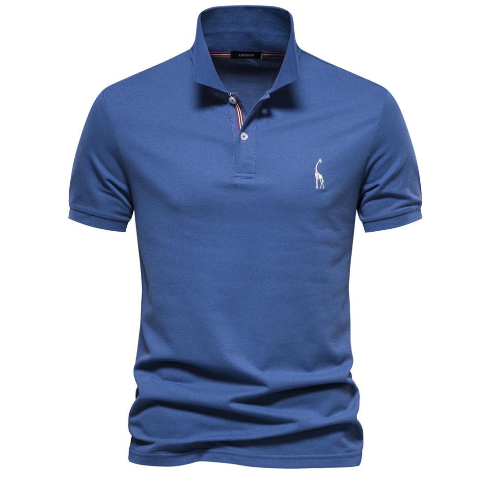 AIOPESON Marke männer Original Polo Shirts Baumwolle Polo Shirts für Männer Kurzarm Hohe Menge Polo Männer Neue Sommer kleidung XXL 100-105kg denim-blau