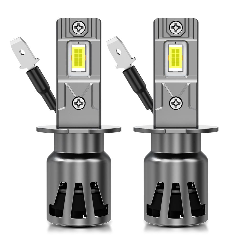 2 Stück H1 H3 LED Scheinwerferlampen Turbo Lampen Mini 20000LM 50W 16 Core CSP Chips Super Helle Auto Nebelscheinwerfer 12V 6500K Weiß Automobil Scheinwerfer H3
