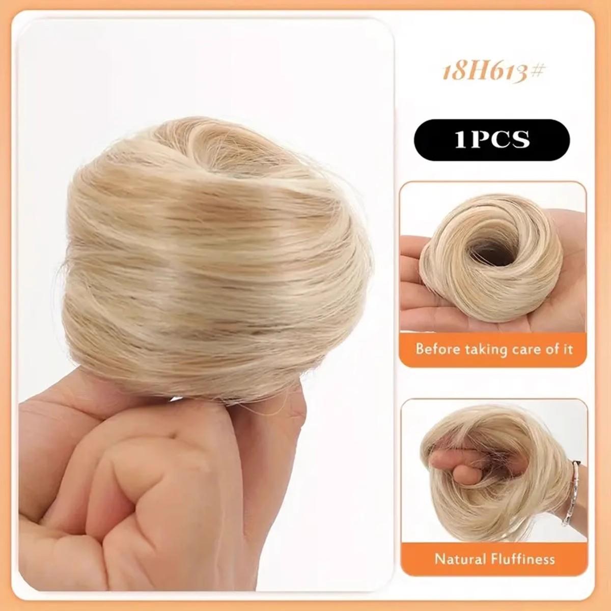 Hochgesteckte Haarknoten von glatt bis gewellt, bequemes, hitzebeständiges Haarteil aus Faser, leicht zu tragen, für Frauen geeignet, synthetisches Haar-Accessoire für universelle Passform