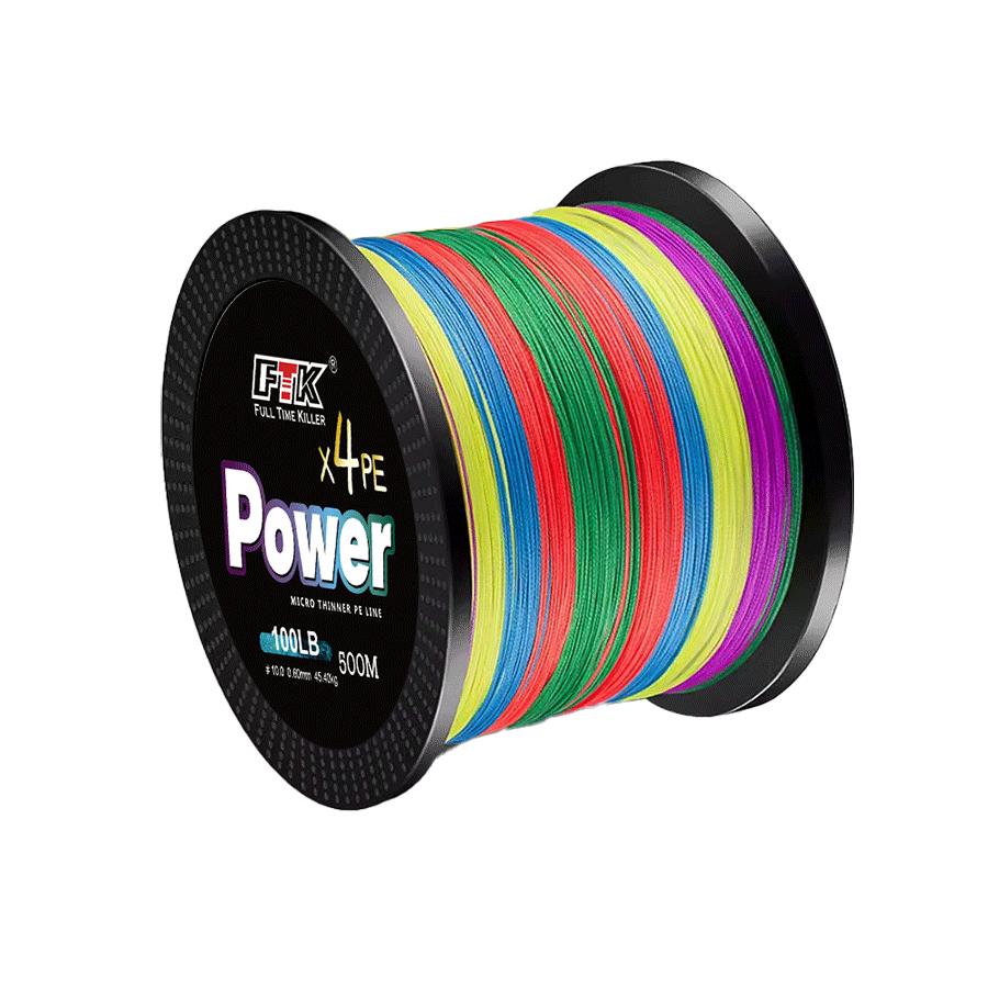 Angelschnur 300M 6 Farbe Geflochtene Angelschnüre 4-Stränge PE Spinning Angelrolle Geflochtene Schnur 300m--0.30mm--35LB bunt