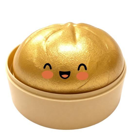 Brötchen Quetschspielzeug Niedliches Brötchen Stressabbau Realistische Simulierte Brötchenform Spielzeug mit Niedlichen Ausdrücken Sensorisches Fidget Spielzeug goldgelb