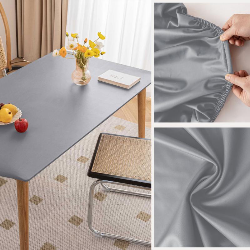 Vinyl Tischdecken - Rechteckige Tischdecke - Vinyl Tischdecken für rechteckige Tische - Plastiktischdecken - Wasserdicht 80X80cm licht grau