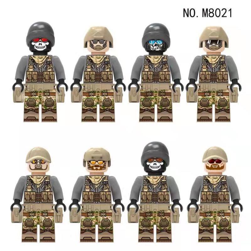 M8021 Militär-Actionfigur, Anti-Terror-Kommando, kleiner Pelletblock, 8 Sätze Jungenspielzeug