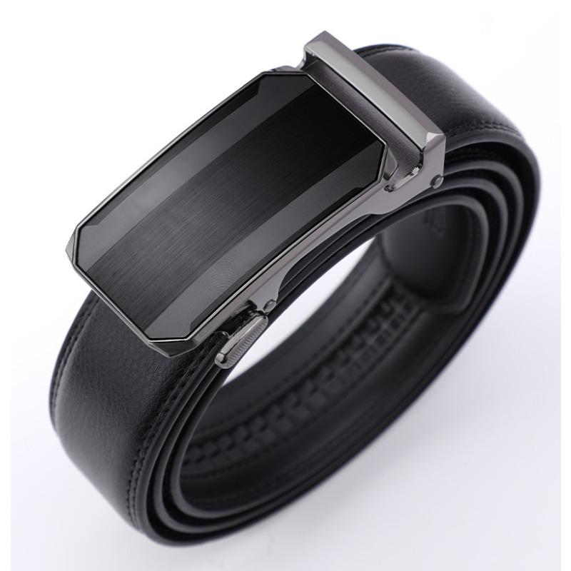 Herren Gürtel Neuer Stil Business Hosen Gürtel Automatisches Schloss Leder Hosen Gürtel Business Casual Mittleres Alter und Jung Trendiger Hosen Gürtel Herren 130cm