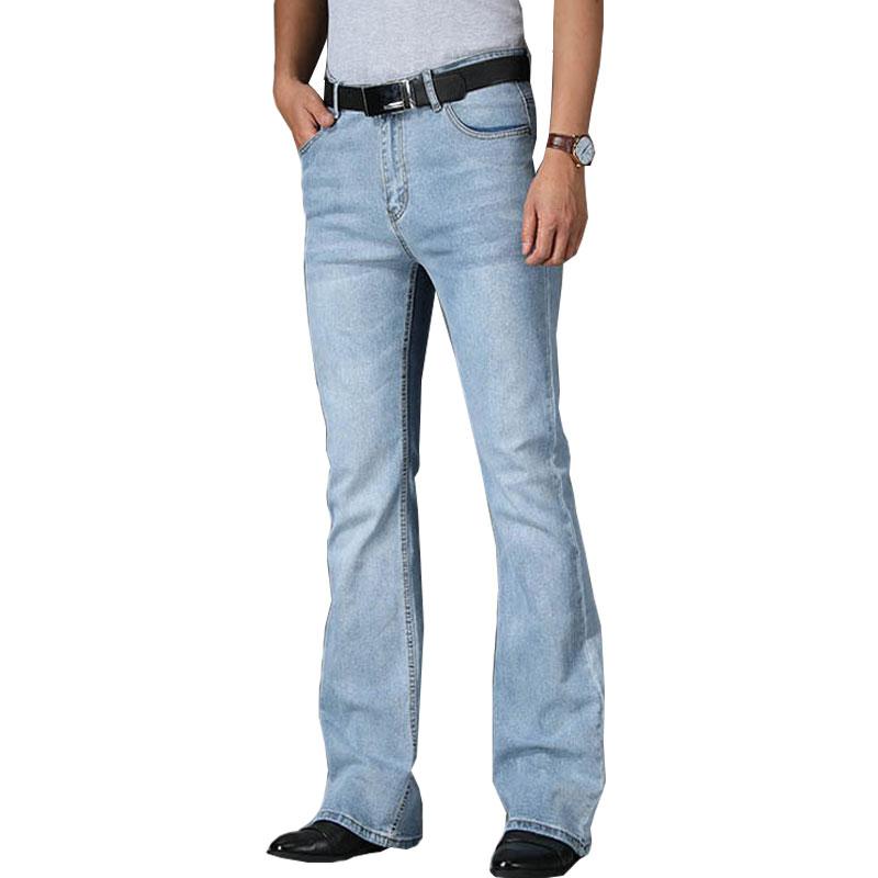 Jeans Herren Herren Schlagjeans Bootcut Bein Schlagjeans Herren Designer Klassische Jeans Hohe Taille Stretch Lockere Schlagjeans Blue Jeans 34 hellblaue