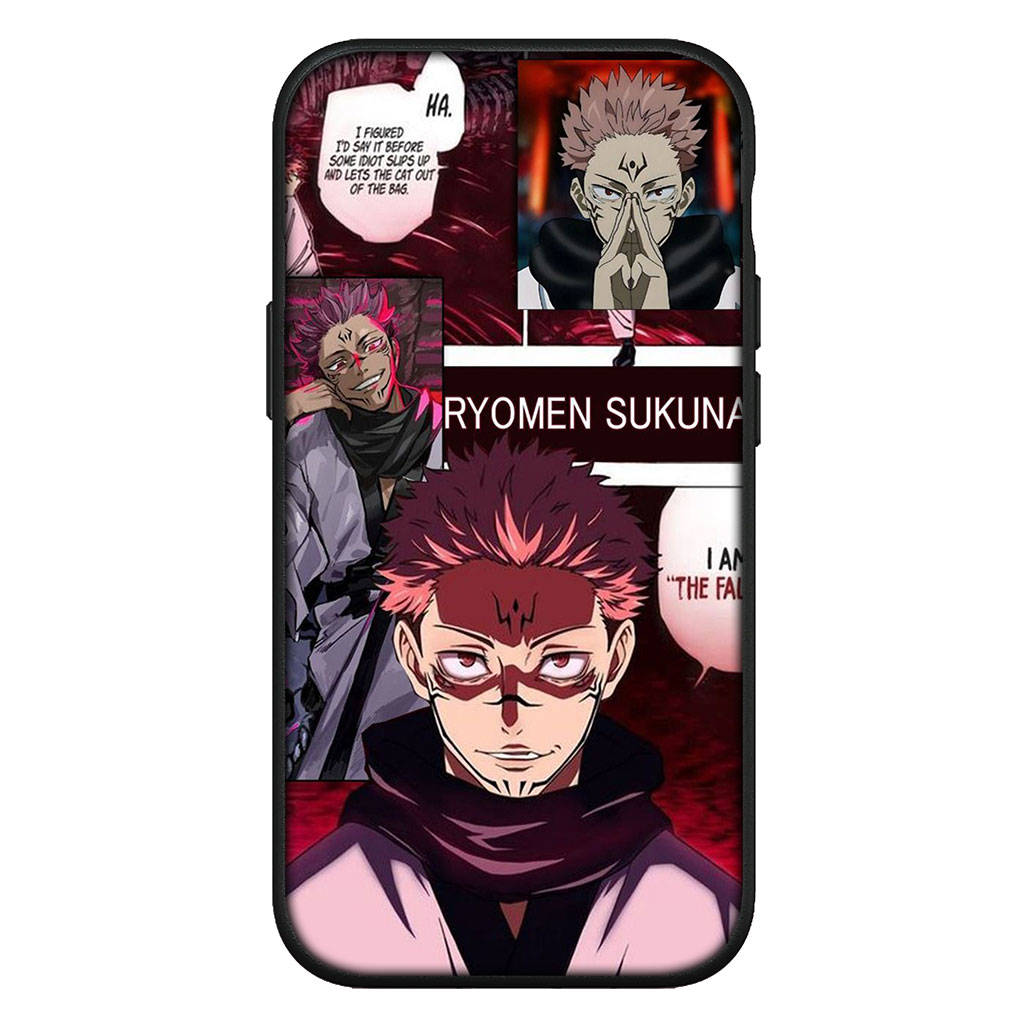 für iPhone 15 14 Xiaomi Redmi Hinweis 13 12 11 Pro Max X 8 7 9 XR Samsung Galaxy A15 S24 S23 Huawei OPPO A38 Jujutsu Gojo Satoru Kaisen Sukuna Telefon Fall for Samsung Galaxy A71 himmelblau