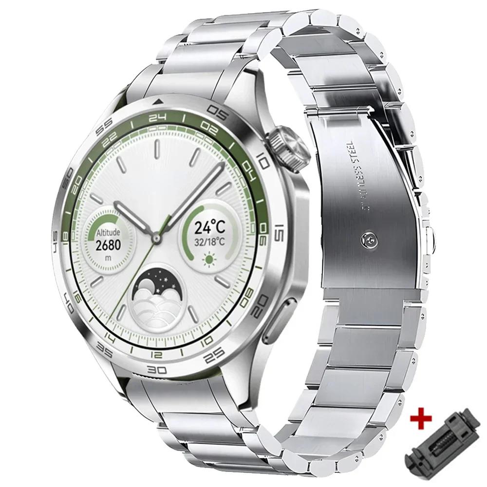 Luxus Metallarmband für Huawei Watch GT4 GT 5 46mm Herren 22mm Edelstahlband für Huawei Watch GT4 GT5 46mm Armband Armband Huawei GT 4 46mm silber