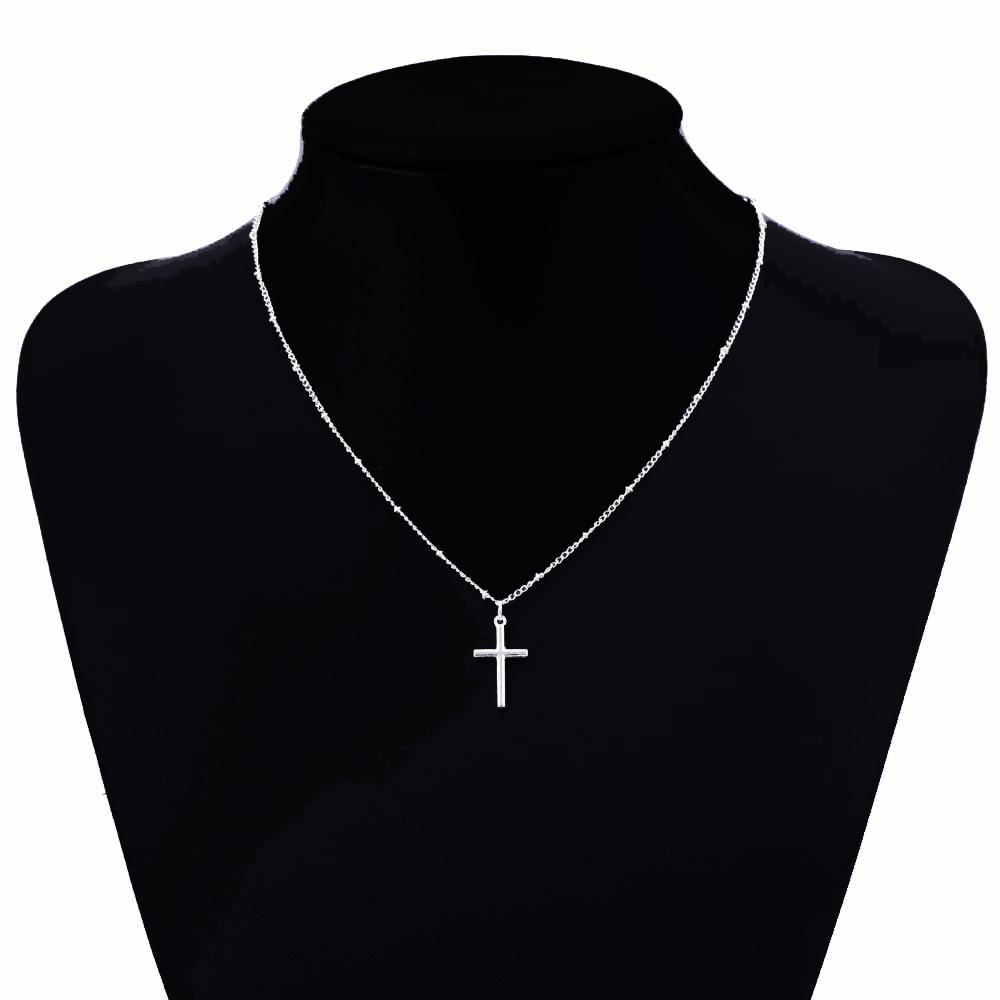Jesus Kreuz religiöse Halskette Halsband Halskette Frauen Schmuck silber