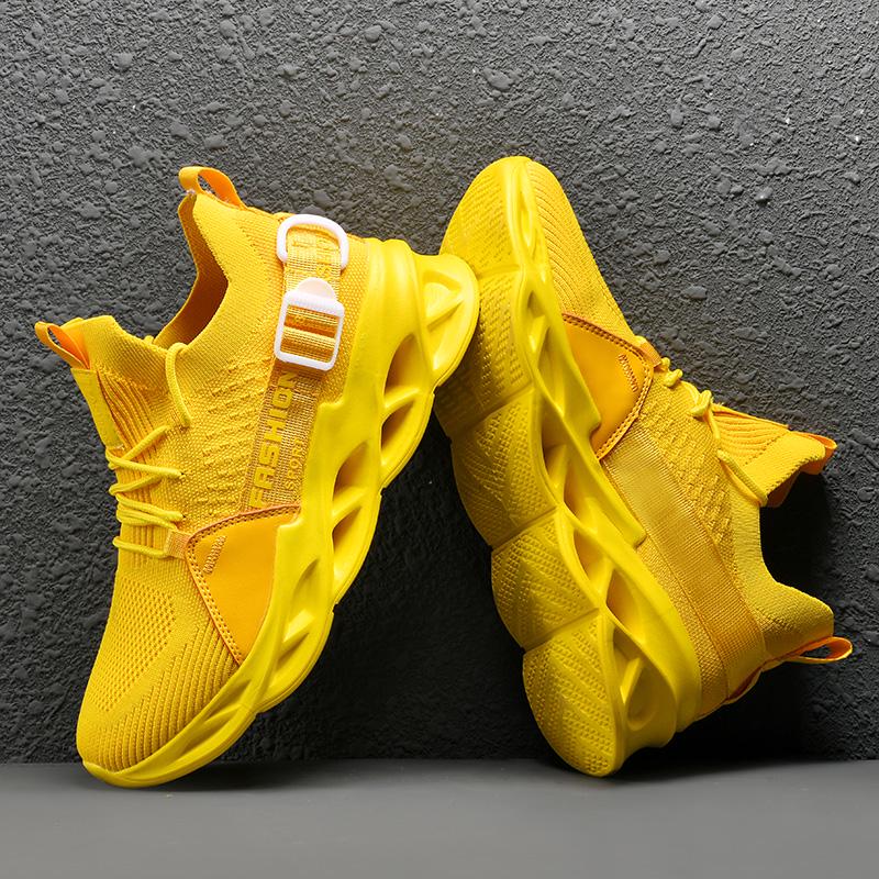 TUINANLE Mode Männer Turnschuhe Mesh Casual Schuhe Lace-up Männer Schuhe Leichte Vulkanisieren Schuhe Zu Fuß Turnschuhe 46 gelb