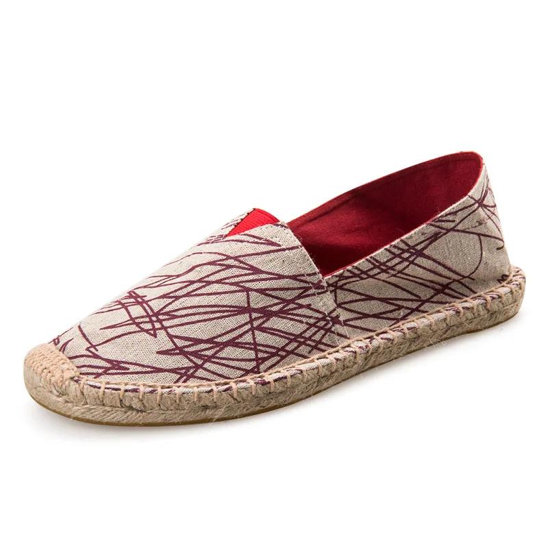 Espadrilles für Herren, Patchwork, Sommerschuhe, Slipper, Herren, Halbschuhe, atmungsaktives Canvas, Herrenschuhe, mit Jute umwickelt, Damenschuhe, Unisex 39