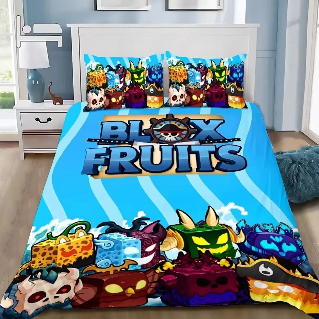 3D Spiel Bettwäscheset B-Blox F-Früchte Cartoon Bettbezugset Weich Hautfreundlich Einzel Doppel King Size Für Kinder Heimtextilien Eu Double200x200cm