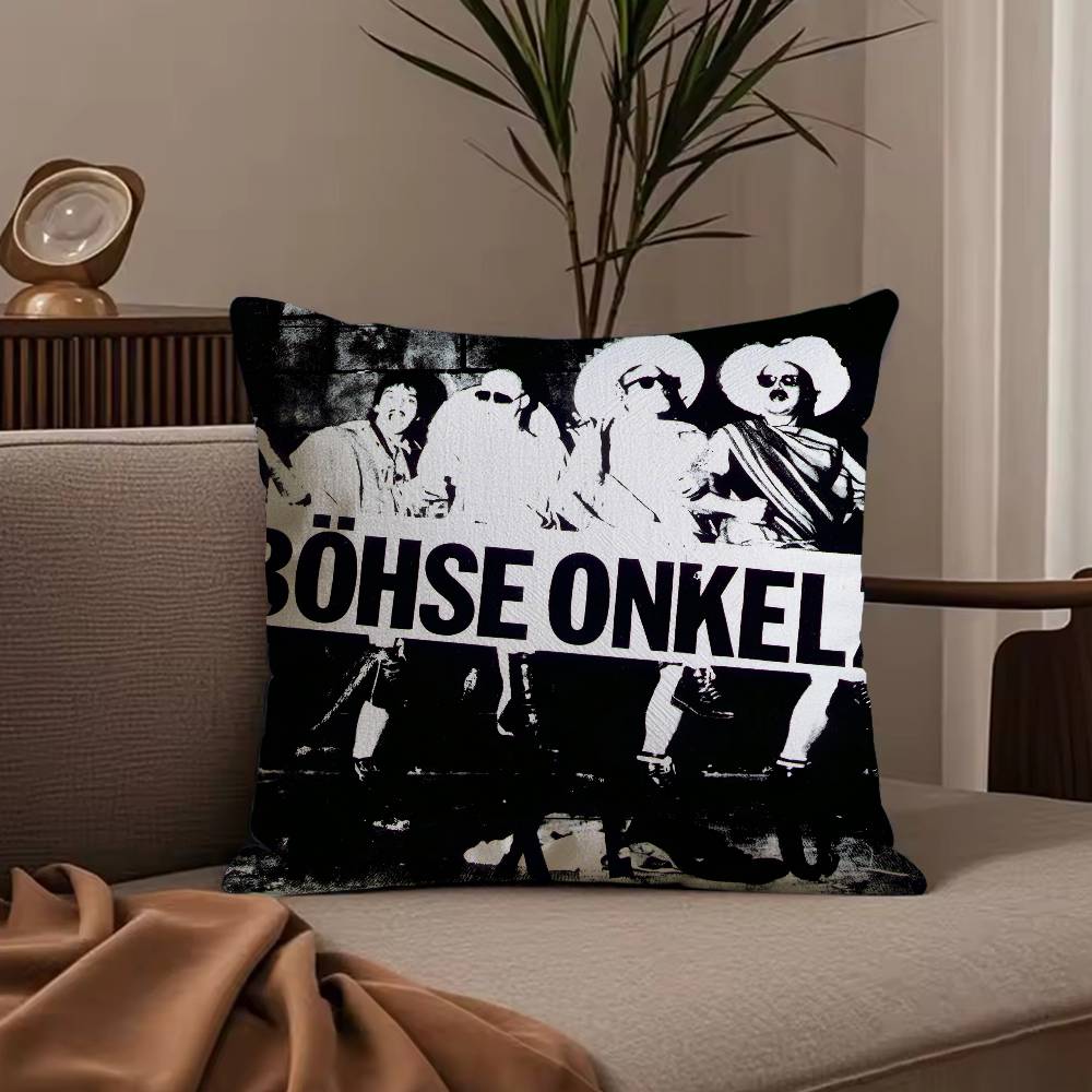 Rock B-Bohse o-Onkelz Kissenbezug Milbenschutz Kissenbezug Versteckter Reißverschluss seidiger kurzer Plüsch Sofakissenbezug 50cmx50cm