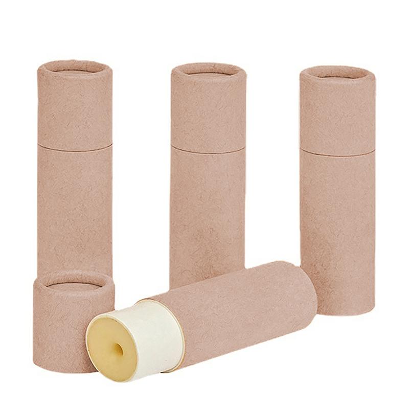 Leere Kraftpapier-Drehlippenstifttuben Biologisch abbaubare Karton-Kosmetik-Zylinderverpackungen Lippenbalsam Deodorantbehälter one size