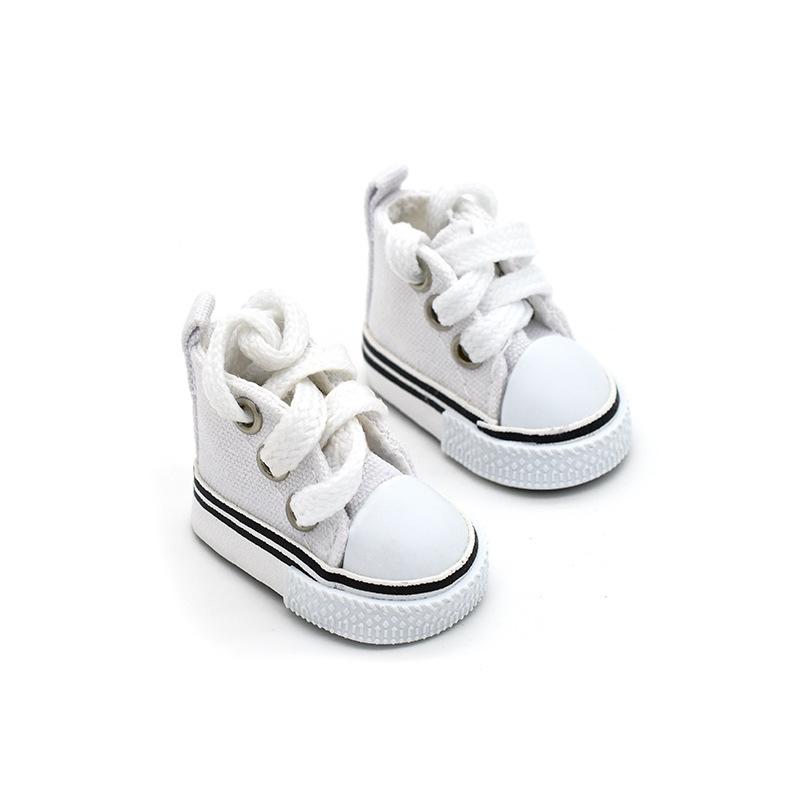 Kreative 20 cm Puppe Schnür-Segeltuchschuhe Bjd6 Punkte Puppe Fingertanzschuhe weiß