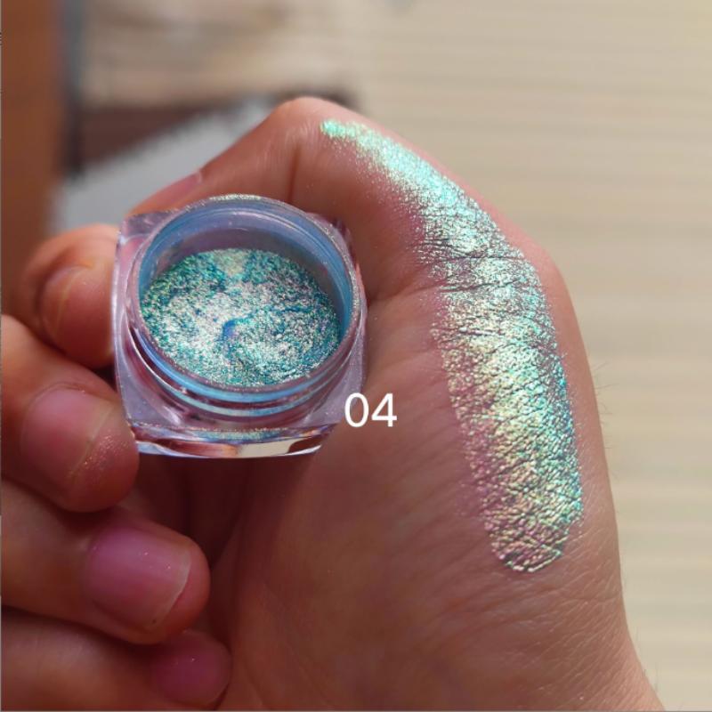Multichrome Chamäleon Lidschatten Pulver Nagel Glitters Aurora Neon Regenbogen Pigment Chrom Pulver Schillernden Lidschatten Nagel Dekore