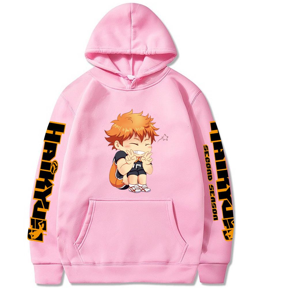 Haikyuu Mode Kapuzenpullover Herren Damen Kapuzen-Sweatshirts Mode Lässige Pullover Herbst Jungen Mädchen Schwarz Streetwear Hoodie S