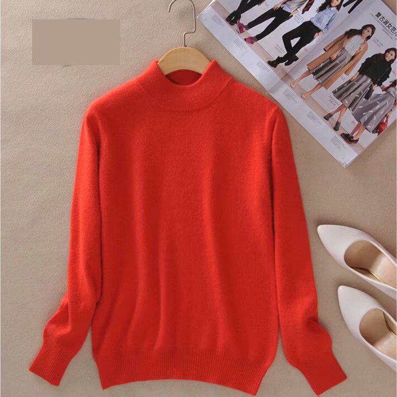 CANVAUS Damen Pullover Pullover Pullover Damen Pullover Pull Femme Halber Rollkragen S-3XL 3XL wassermelone roten