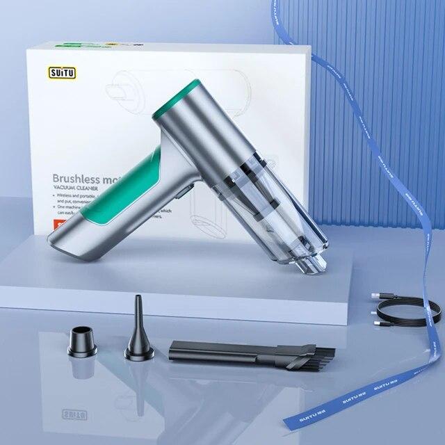 20000Pa Autostaubsauger 3 in 1 Kabelloser tragbarer Staubsauger Handvakuumpumpe für Heimelektronik-Autozubehör weiß