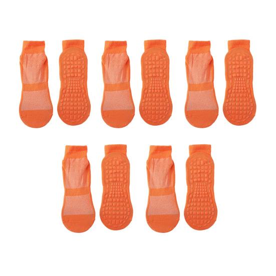 5 Paar Erwachsene Massage Socken Anti-Rutsch Baumwolle Trampolin Socken Atmungsaktiv Elastizität Kurze Yoga Sport Boden Socken orange