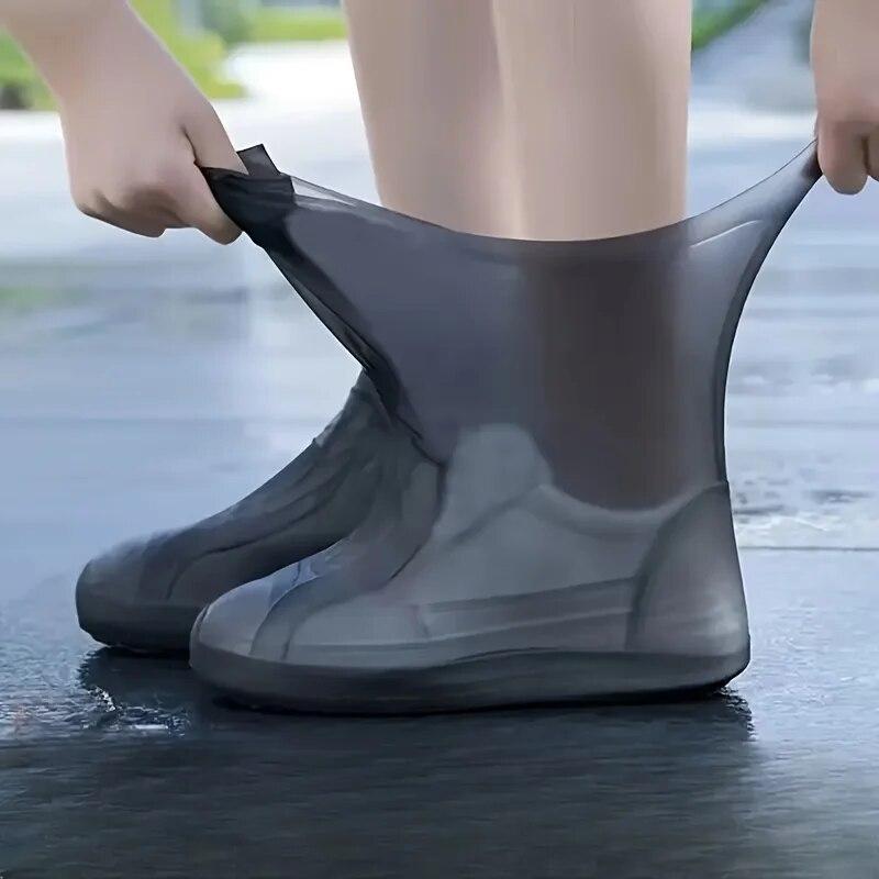 Wiederverwendbare, rutschfeste Regenstiefel, wasserdichte Schuhüberzüge, Gummi-Regenstiefelüberzüge für den Außenbereich, Ausrüstung, Haushaltswaren, Zuhause L (41-47) schwarz